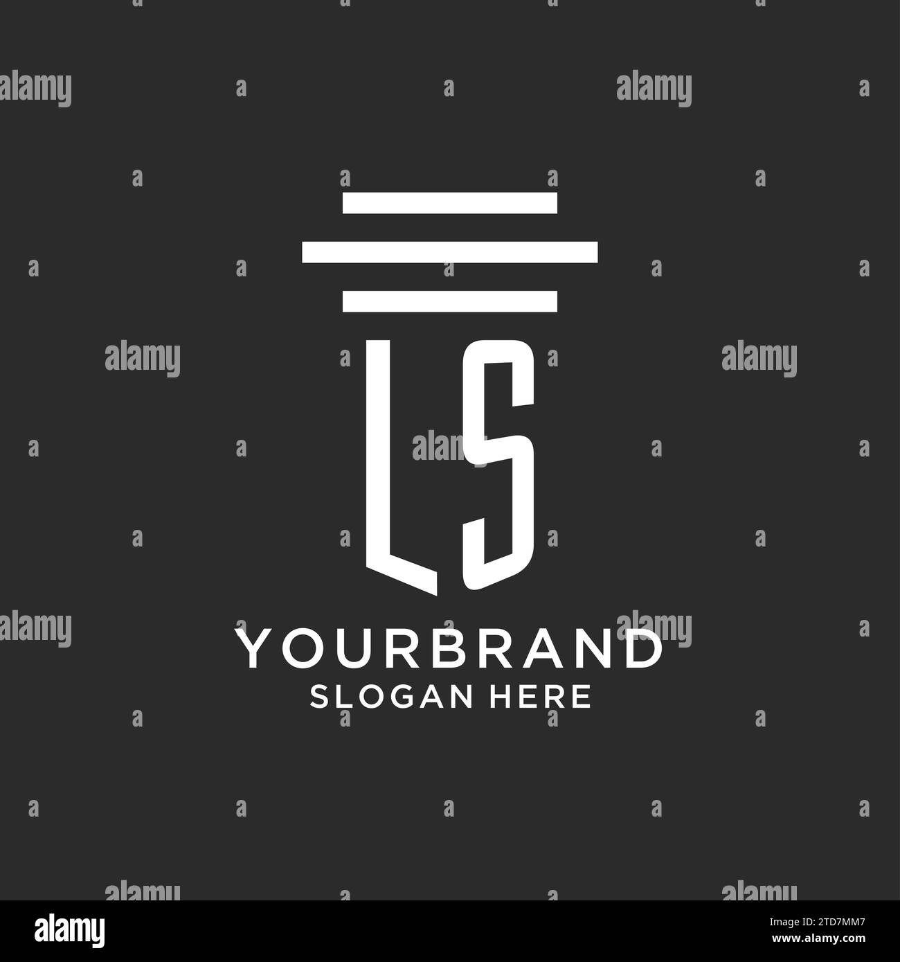 Iniziali LS con logo a colonna semplice, logo di studio legale creativo grafica vettoriale Illustrazione Vettoriale
