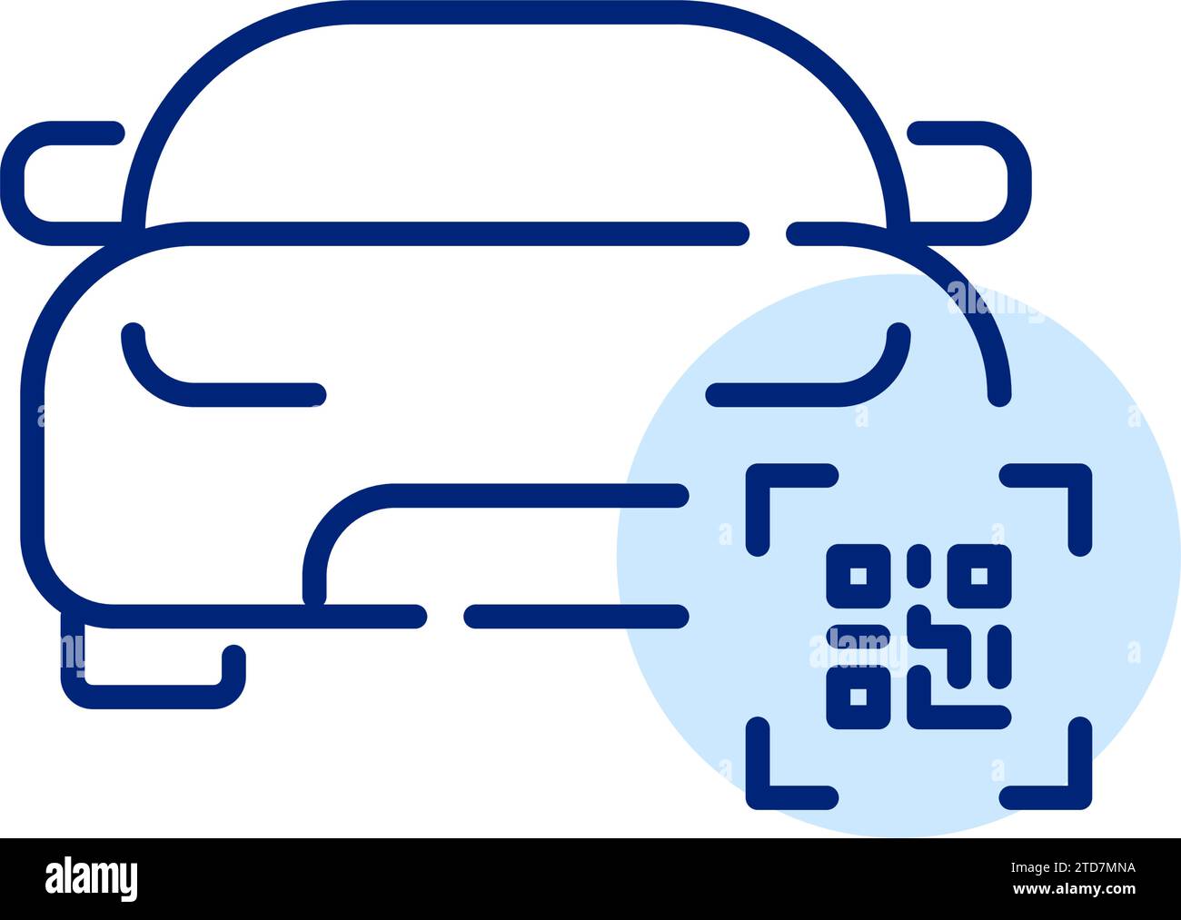 Servizi di car sharing e noleggio auto con codice qr. Icona Pixel Perfect Illustrazione Vettoriale