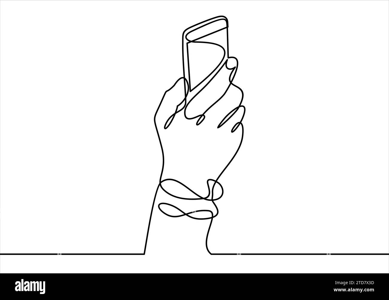 Mano che regge lo smartphone con messaggi di testo sullo schermo e fumetto. Telefono con notifica chat o Messenger. Servizio di messaggistica istantanea Illustrazione Vettoriale