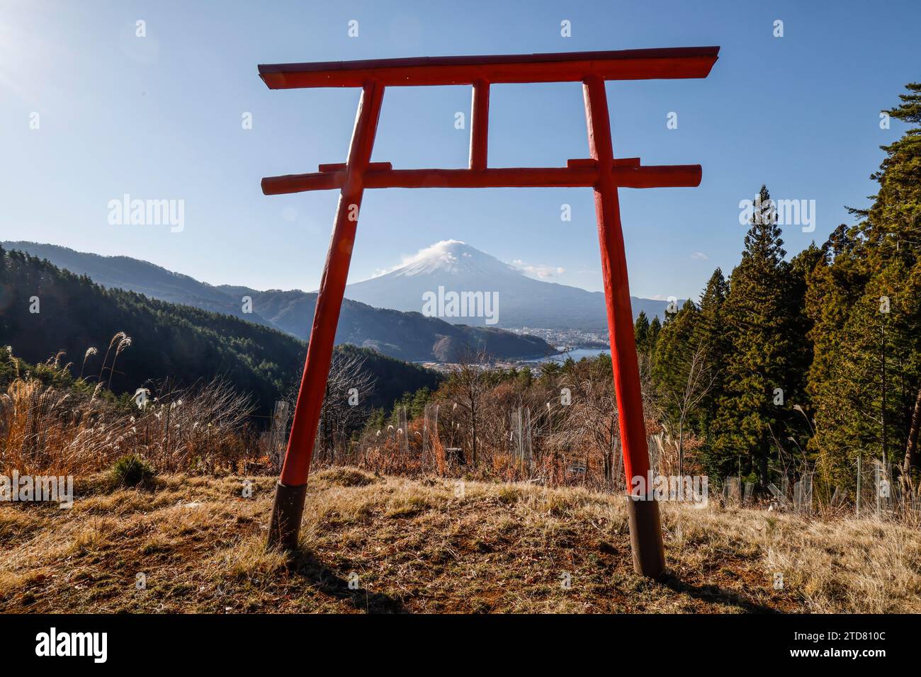 TORRI GATE TENKU NO TOORII DI FRONTE AL MONTE FUJI Foto Stock