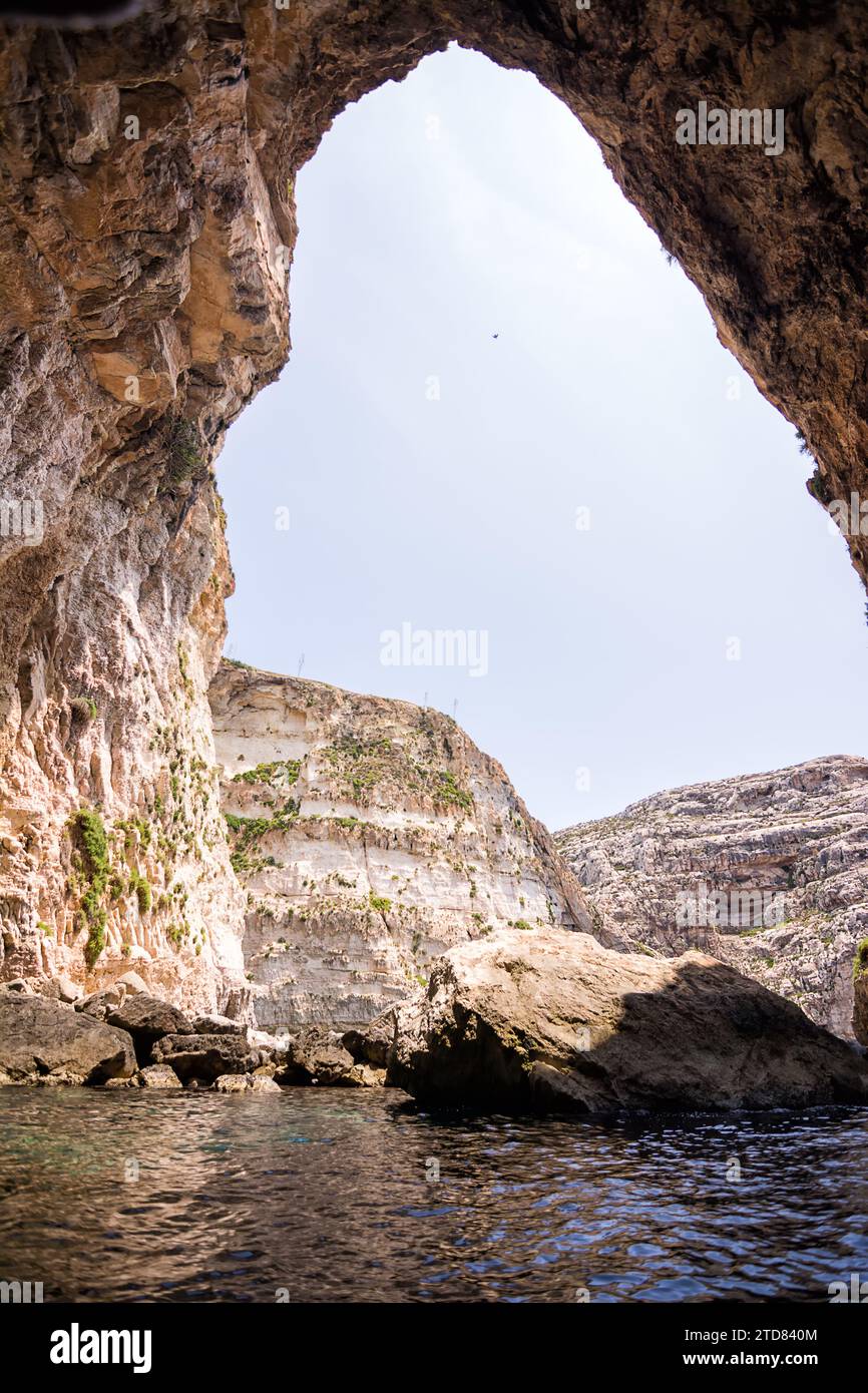 Un dettaglio della Grotta Azzurra (Malta) Foto Stock