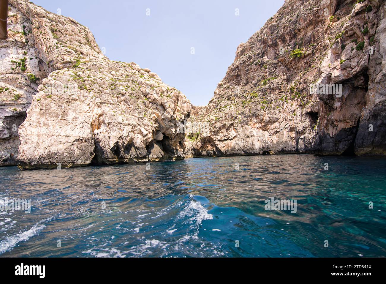 Un dettaglio della Grotta Azzurra (Malta) Foto Stock