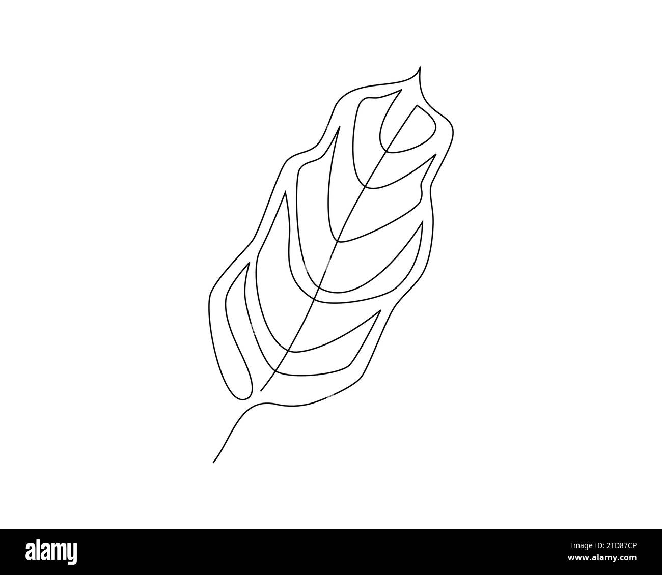 Disegno continuo a una linea della foglia monstera. Illustrazione vettoriale. Illustrazione Vettoriale