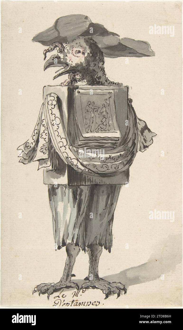 Caricatura di un venditore di stampe 1960 di Jean Charles Delafosse Foto Stock