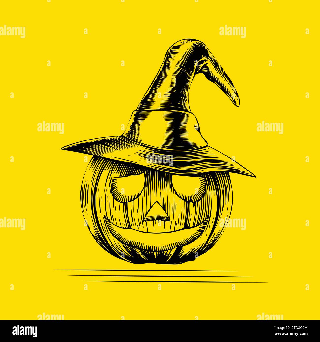 Spaventoso mostro Lanterna della zucca di Halloween Illustrazione Vettoriale