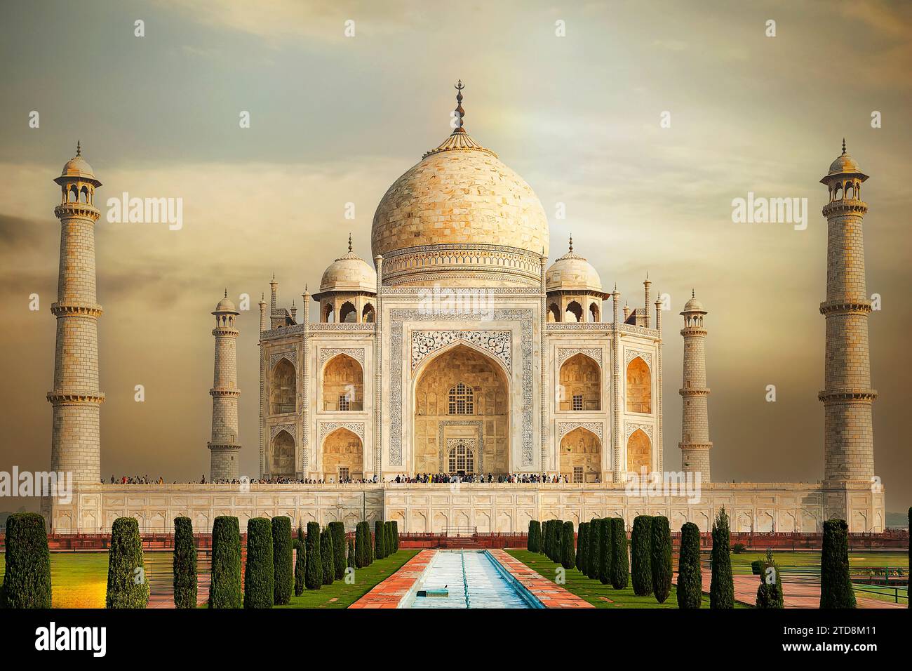 Taj Mahal - Centro Patrimonio dell'Umanità dell'UNESCO ad Agra India. Foto Stock