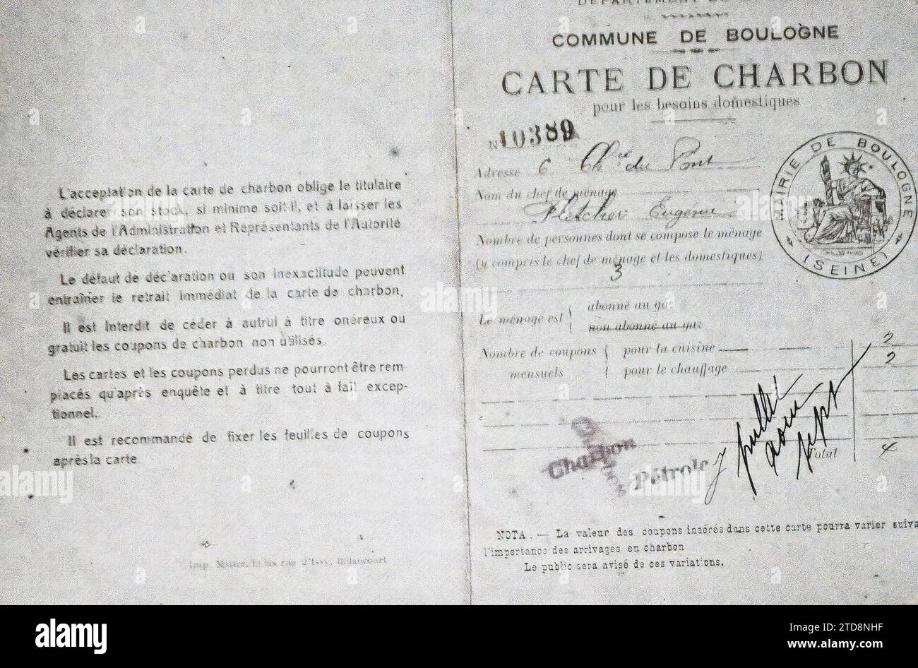 Boulogne, Francia Coal Map, prima guerra mondiale, sforzo bellico, lavoro bellico, mappa, carenze, razionamento, Francia, Parigi, mappa del carbone, Boulogne propriété d'Albert Kahn, 01/09/1918 - 30/09/1918, Léon, Auguste, fotografo, Autochrome, foto, vetro, Autochrome, foto, positivo, orizzontale, dimensioni 9 x 12 cm Foto Stock