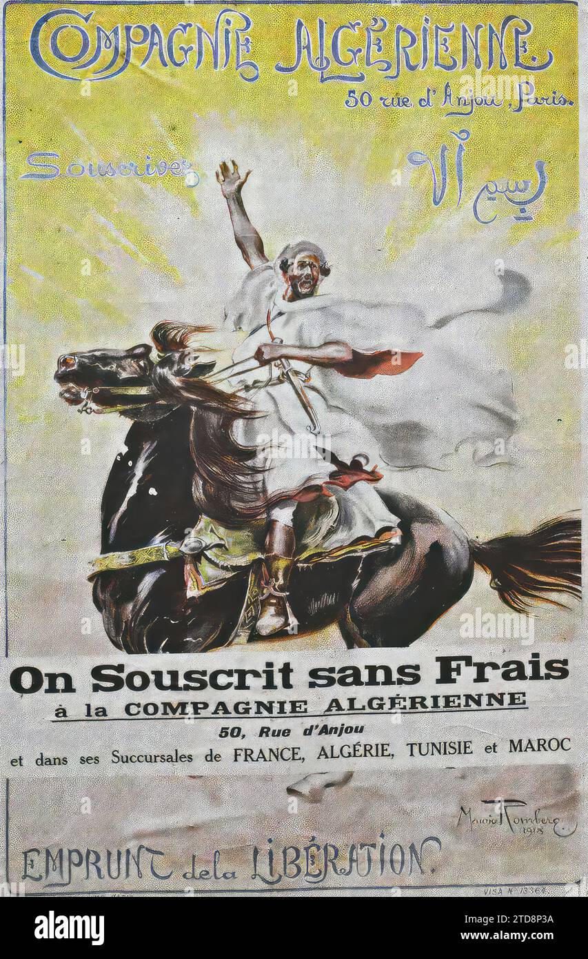 Parigi, Francia poster del prestito nazionale, società algerina, attività economica, registrazione, informazioni, prima guerra mondiale, prestito, Banca, finanze, poster, guerra, guerra lavoro, Francia, Parigi, poster della compagnia prestito algerino, Parigi, Algérie [in connessione con], 18/10/1918 - 18/10/1918, Léon, Auguste, fotografo, Autochrome, foto, vetro, Autochrome, foto, positivo, verticale, dimensioni 9 x 12 cm Foto Stock