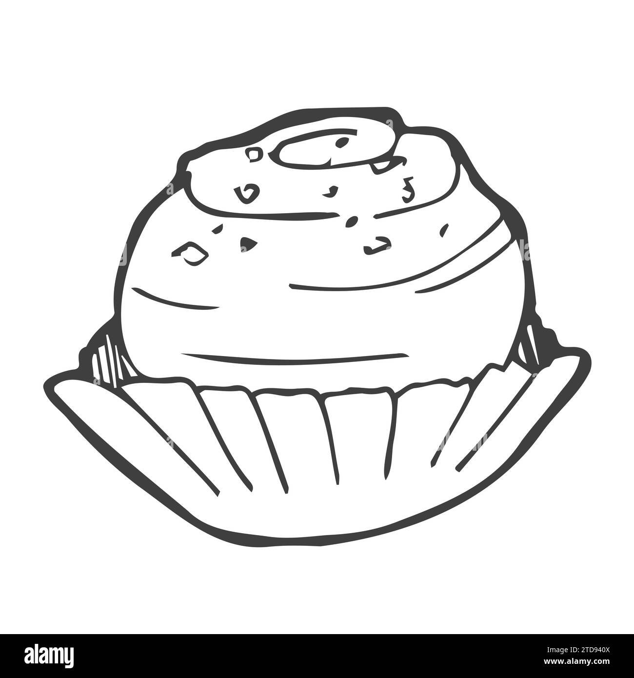 Cioccolatini. Caramelle disegnate a mano, caramello, caramelle bonbon caramelle dolcificanti Illustrazione Vettoriale