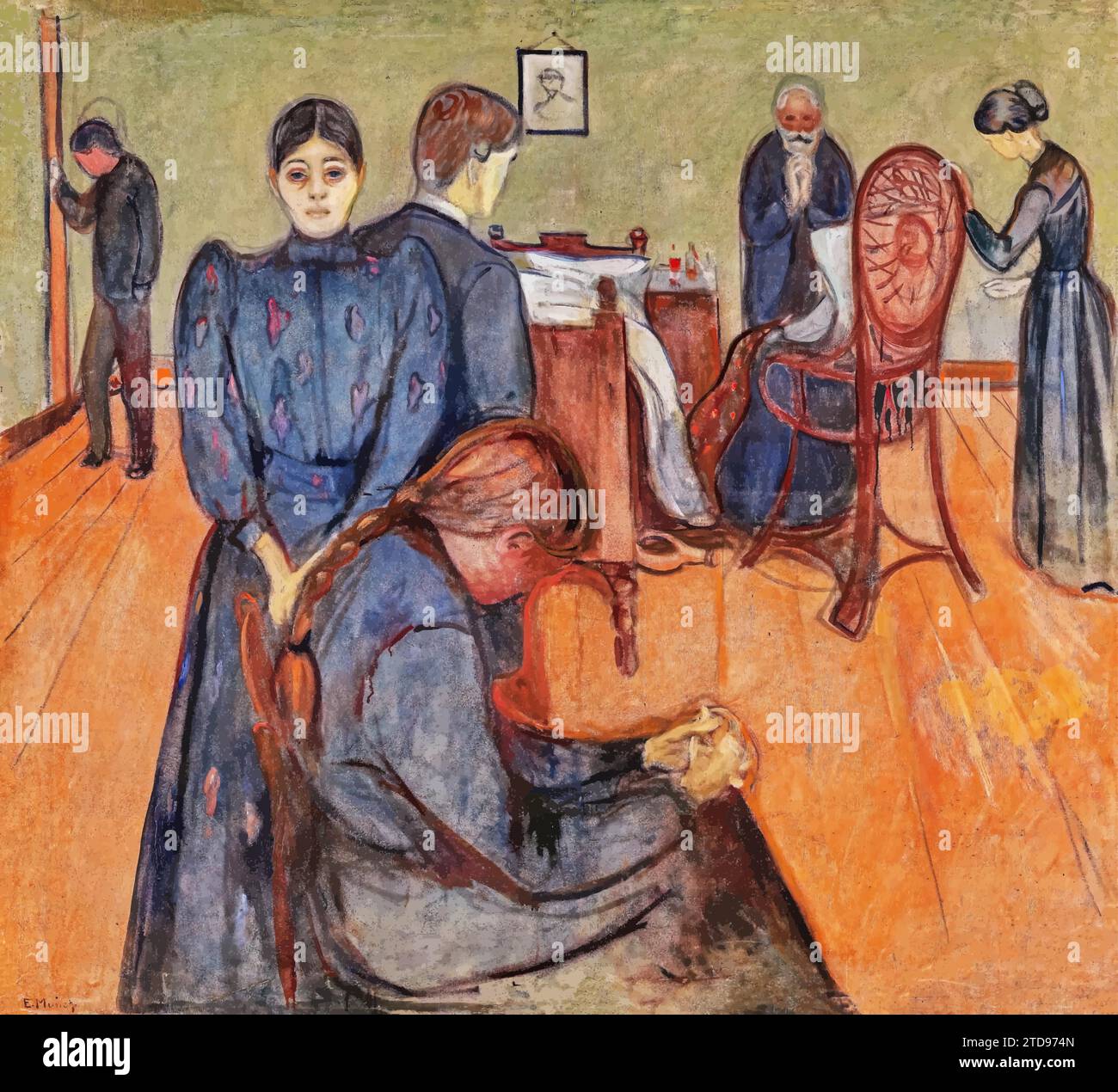 Morte nella Sickroom, 1893 – Edvard Munch Illustrazione Vettoriale