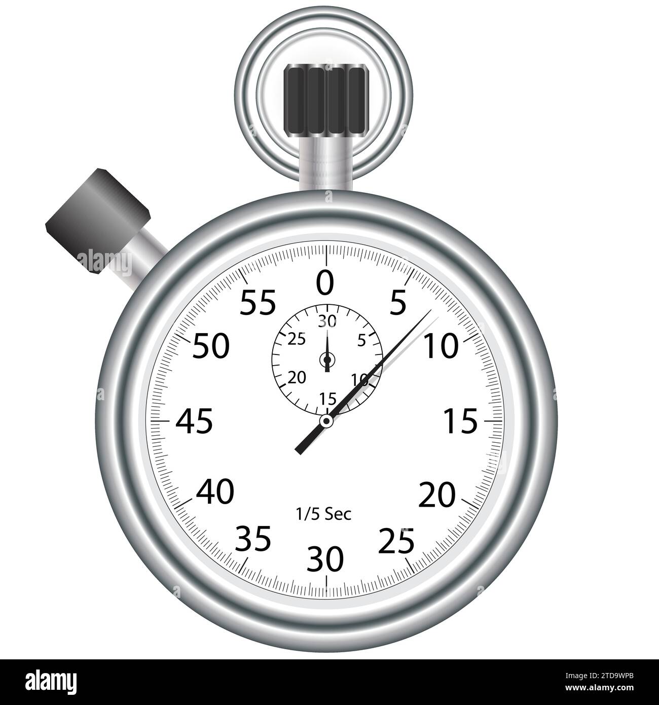 Cronometro Vector Old Analog isolato su sfondo bianco Illustrazione Vettoriale