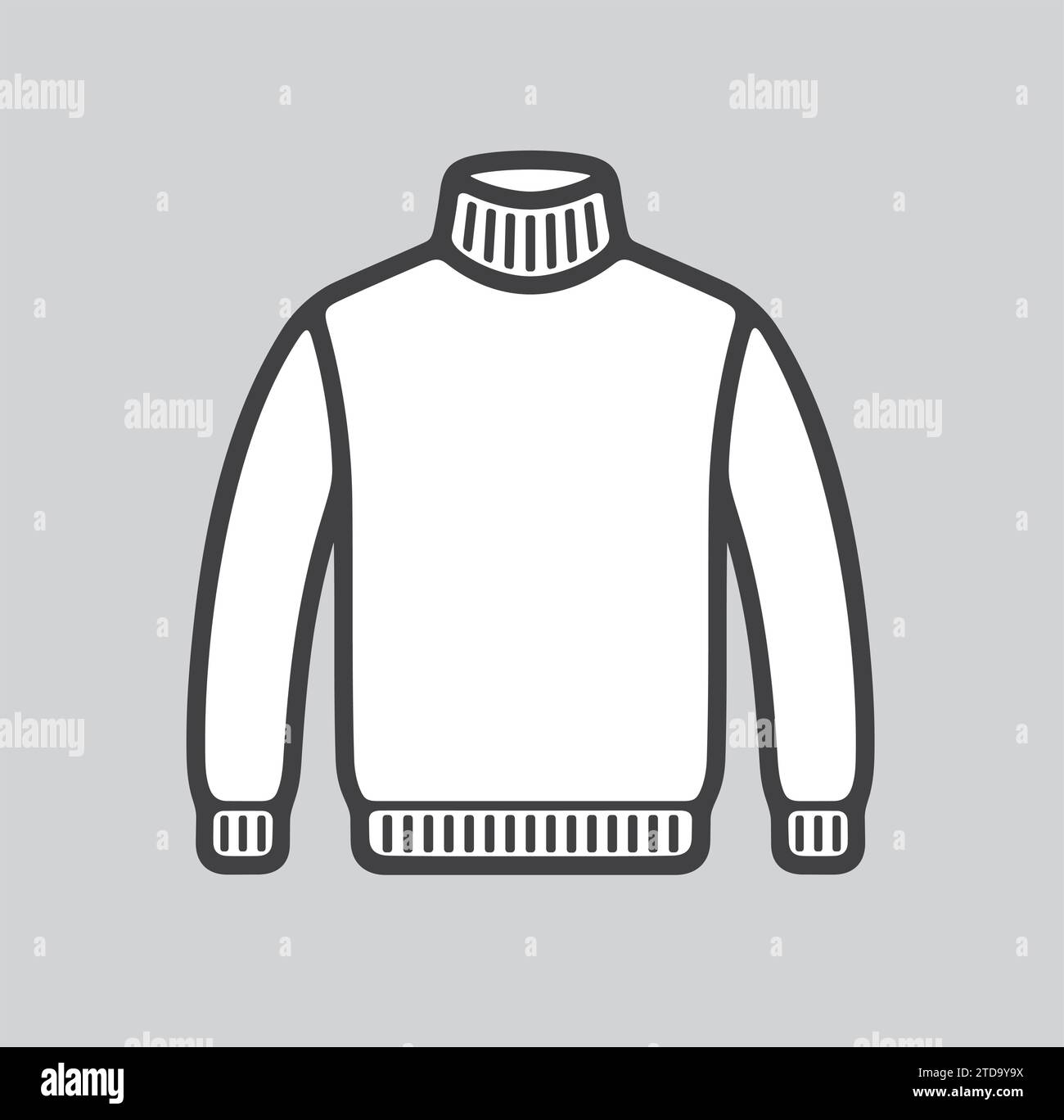Icona della linea maglione da uomo su sfondo. Illustrazione vettoriale. Illustrazione Vettoriale