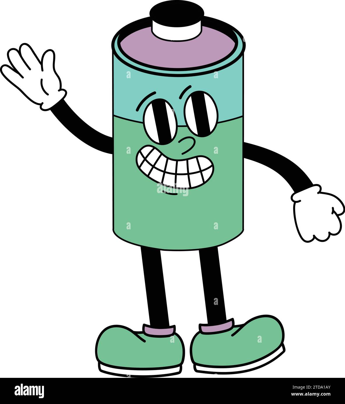 Battery Cartoon character Vector.Battery Cartoon Illustrations & Vectors.fitness, attrezzature, sano, arte, isolato, disegno, espressione, faccia. Illustrazione Vettoriale