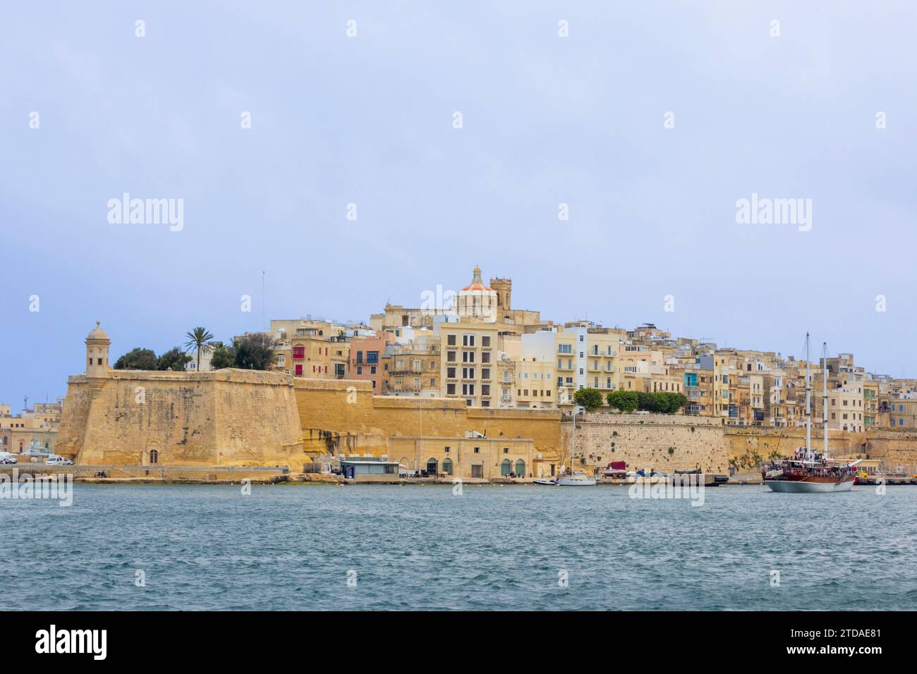 Vista sul Porto grande, la Valletta, Malta. Foto Stock