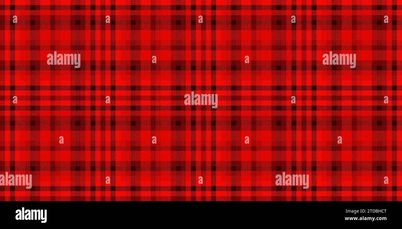 Tessuto tartan in tessuto pulito, sfondo vettoriale senza cuciture. Check-in struttura alberghiera di colore rosso e scuro. Illustrazione Vettoriale
