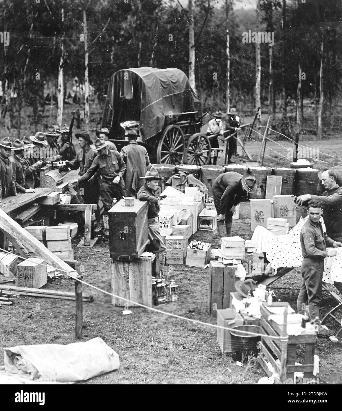 06/01/1918. Nordamericani in Francia. Una mensa vicino a un campo. Crediti: Album / Archivo ABC Foto Stock