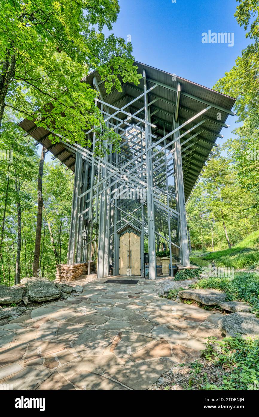 Il premio architettonico che ha vinto la Thorncrown Chapel, un luogo non confessionale per la meditazione e i matrimoni a Eureka Springs, Arkansas. Foto Stock
