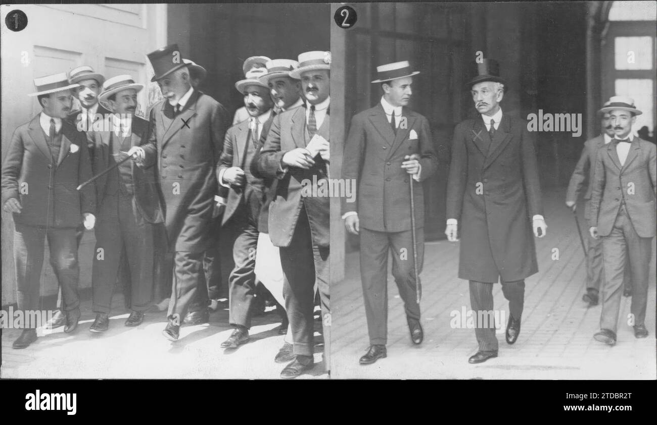07/15/1919. Madrid. La crisi ministeriale. 1.-Signor Maura (X) lascia il palazzo ieri domani 2 Dato (X) dopo la sua consultazione con HM The King. Crediti: Album / Archivo ABC / Julio Duque Foto Stock