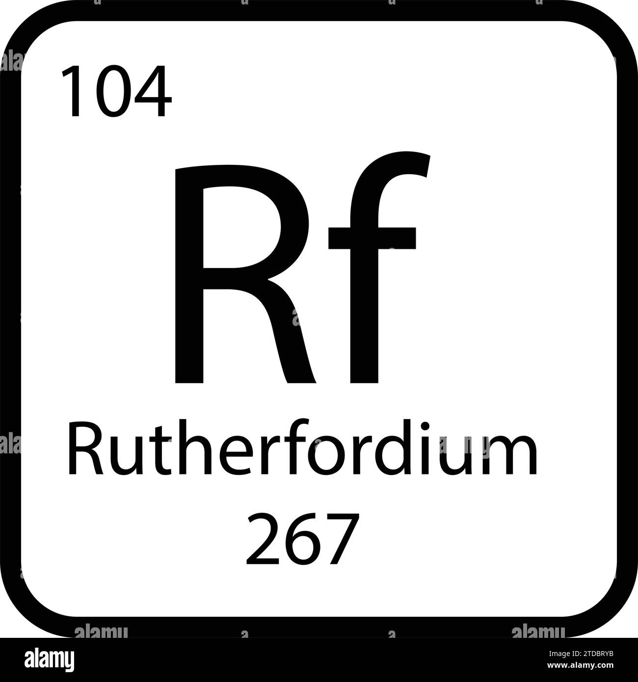 Disegno illustrativo vektor icona Rutherfordium Illustrazione Vettoriale