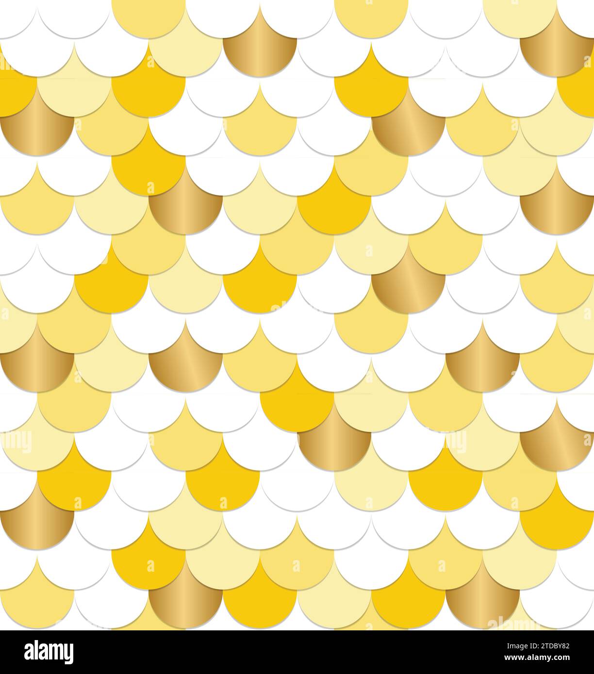 Scaglie di pesce gialle e bianche, motivo senza cuciture, texture di sfondo scaglie di pesce Illustrazione Vettoriale