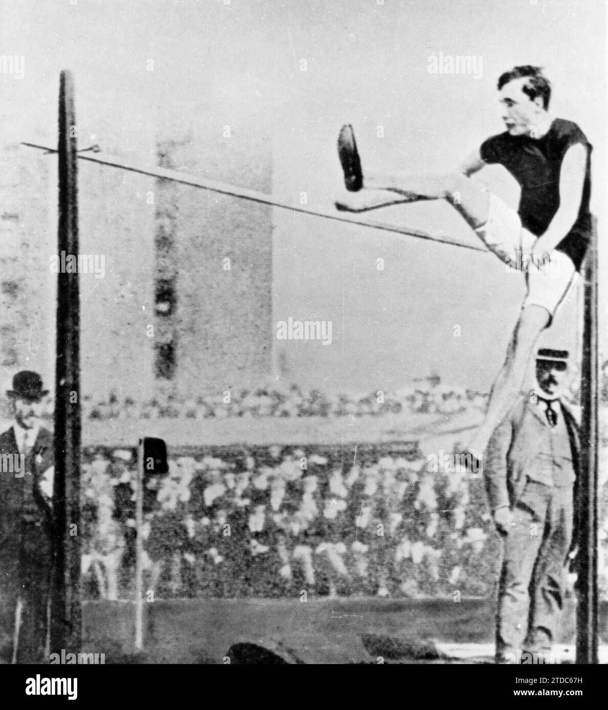 Gara di salto in alto durante le Olimpiadi di Saint Louis del 1904, tenutasi tra il 1° luglio e il 23 novembre. Crediti: Album / Archivo ABC Foto Stock