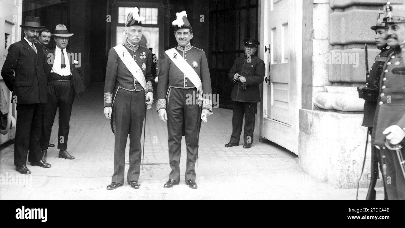 05/09/1920. Madrid nel Palazzo. E. il Sig. Dato (1) e il Sig. Cañal quando quest'ultimo aveva prestato giuramento come Ministro del lavoro. Crediti: Album / Archivo ABC / Julio Duque Foto Stock