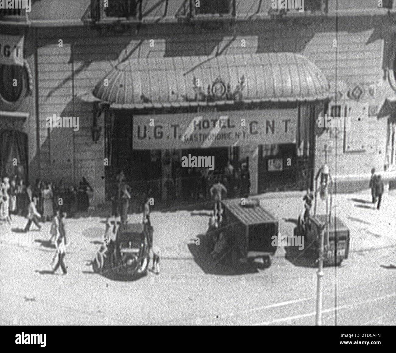 Facciata dell'hotel Ritz a Barcellona nel 1936. Crediti: Album / Archivo ABC Foto Stock
