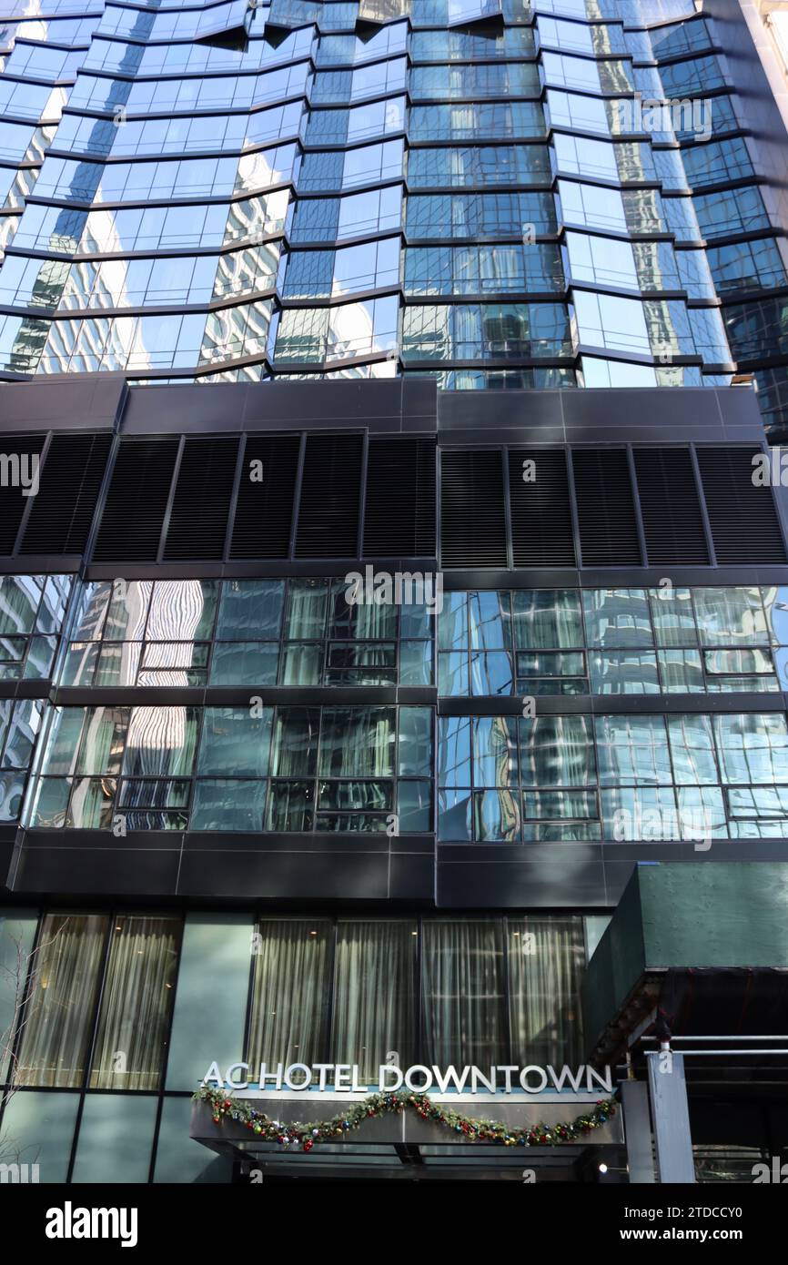 Quindi il nuovo AC Hotel Downtown in Maiden Lane nel quartiere finanziario vicino al porto di Lower Manhattan, New York Foto Stock