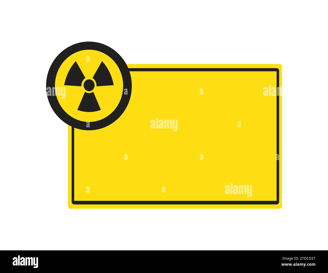 Segnale di avvertenza radiazioni nucleari vuoto nessun modello di testo. Isolato modificabile vettore Illustrazione Vettoriale