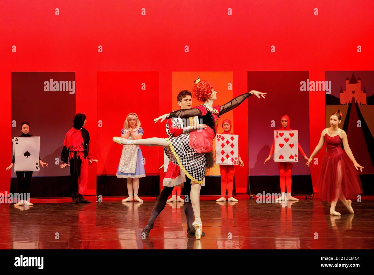 La Regina di Hearst nel balletto Alice nel Paese delle meraviglie Foto Stock