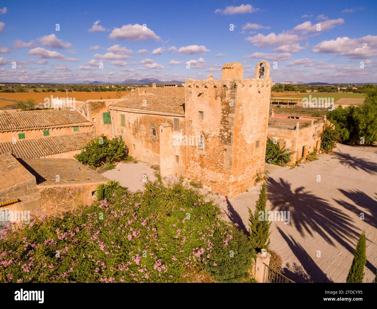 Son Catlar, antigua possessió fortificada, capolinea di Campos, Maiorca, isole baleari, Spagna Foto Stock