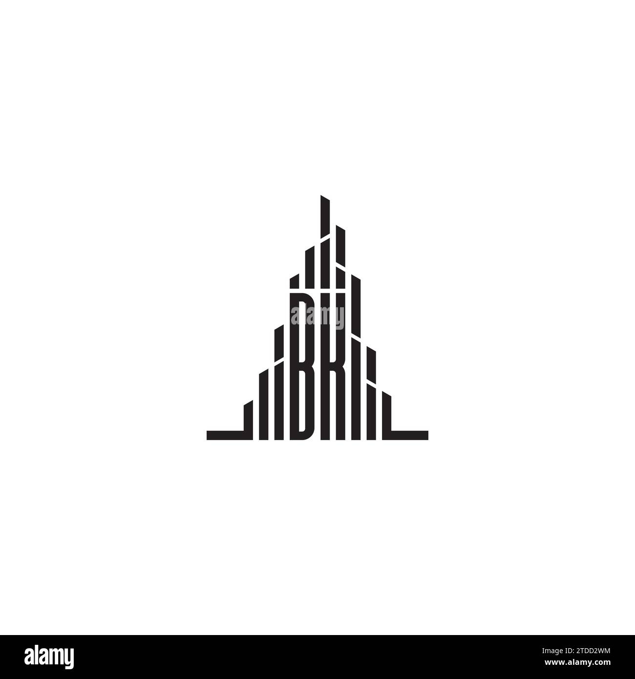 Logo iniziale del grattacielo BK con design professionale di alta qualità che si adatta perfettamente a qualsiasi supporto di stampa Illustrazione Vettoriale