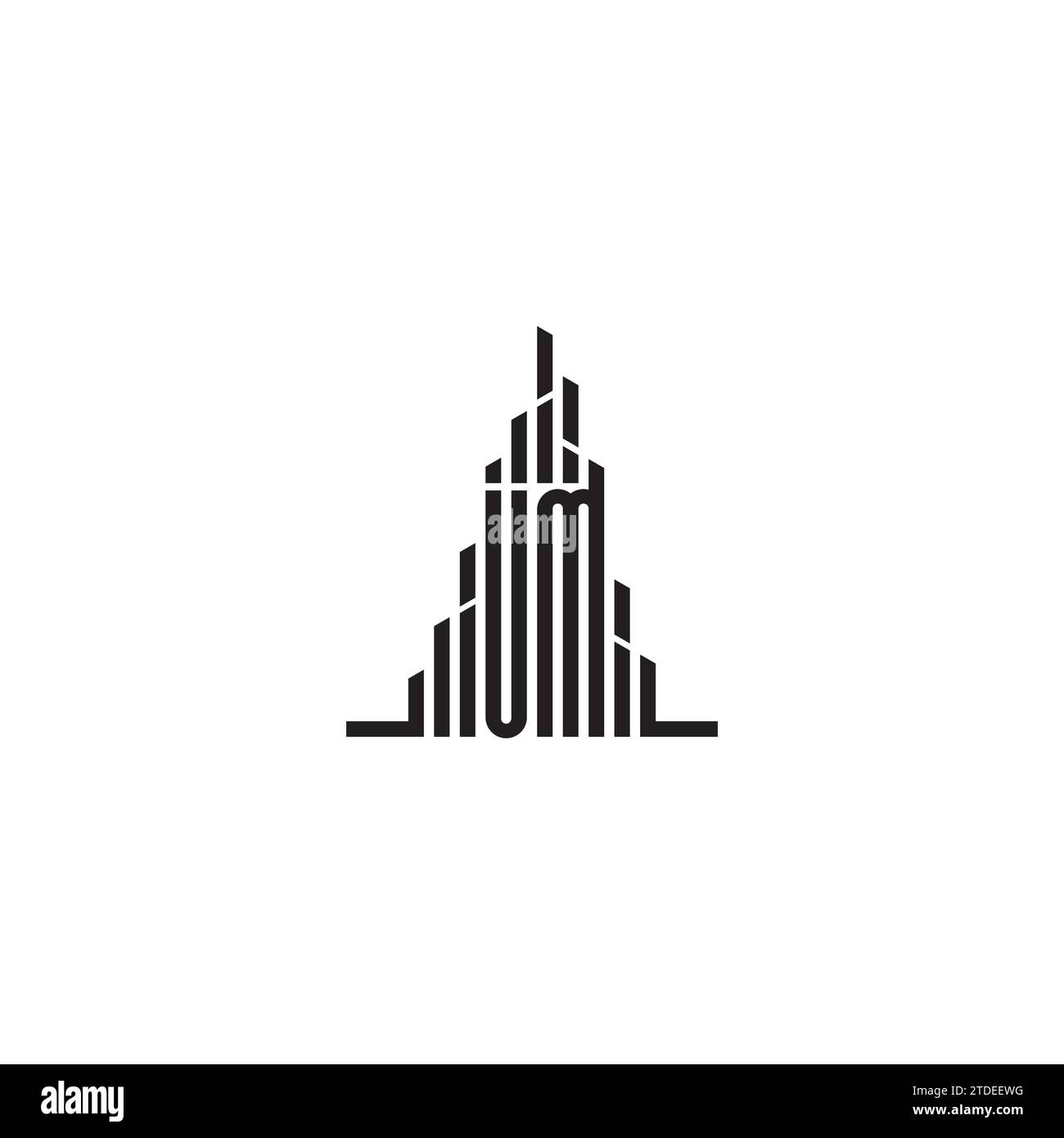 Logo iniziale UM skyscraper con un design professionale di alta qualità che si adatta perfettamente a qualsiasi supporto di stampa Illustrazione Vettoriale