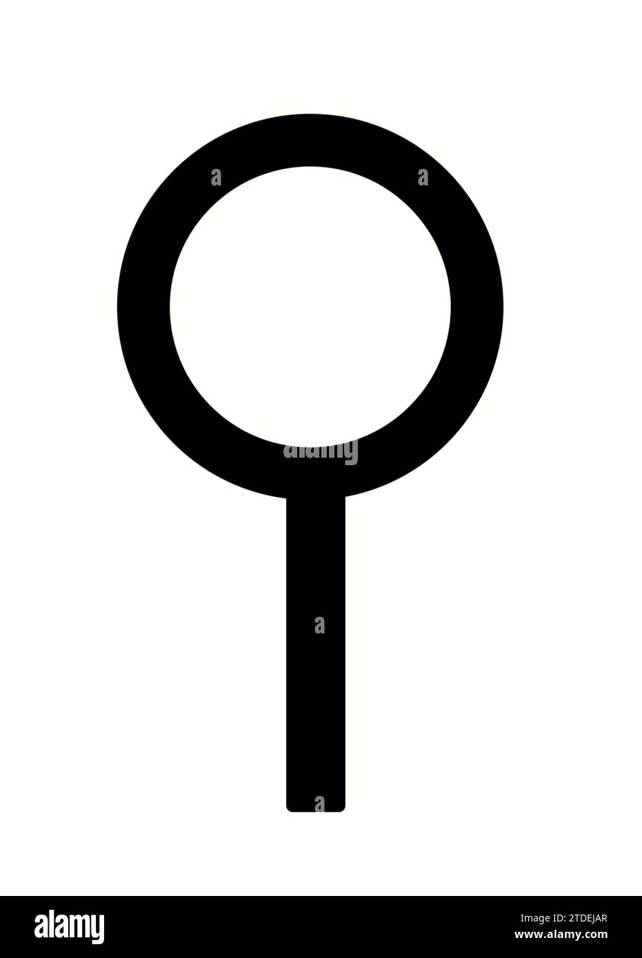 Lente di ingrandimento o icona di ricerca su uno sfondo bianco isolato. Foto Stock