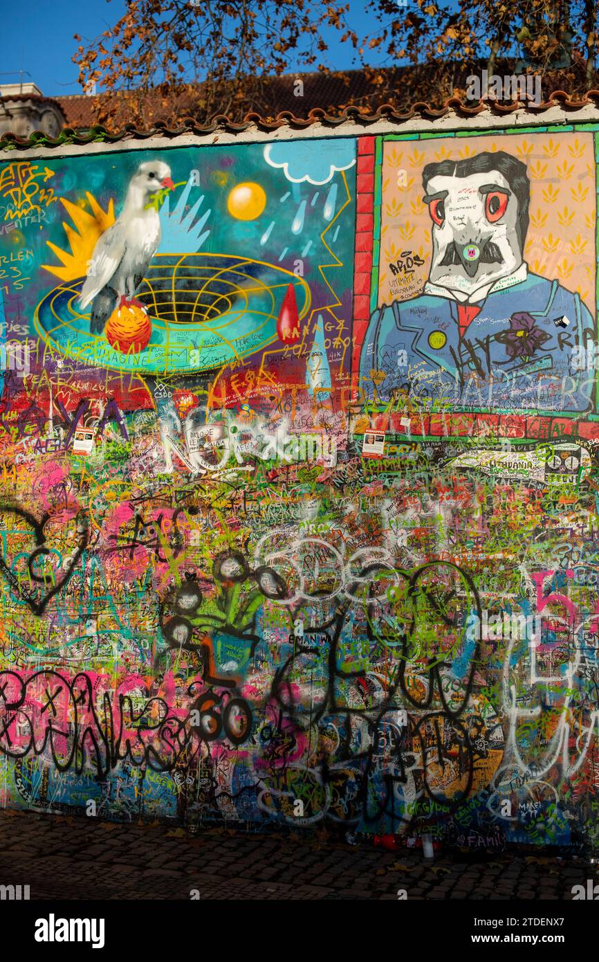 John Lennon Wall Praga Foto Stock