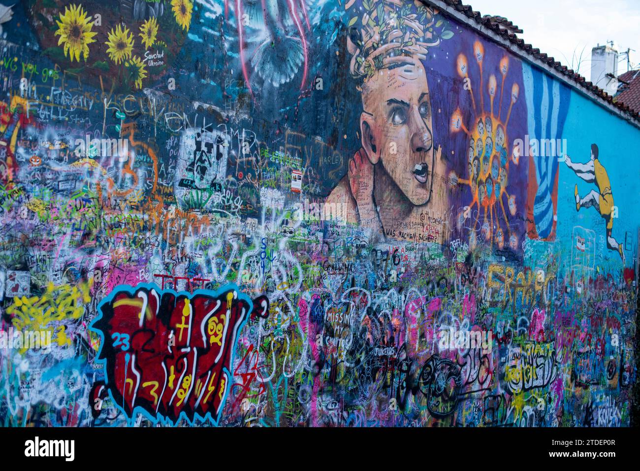 John Lennon Wall Praga Foto Stock