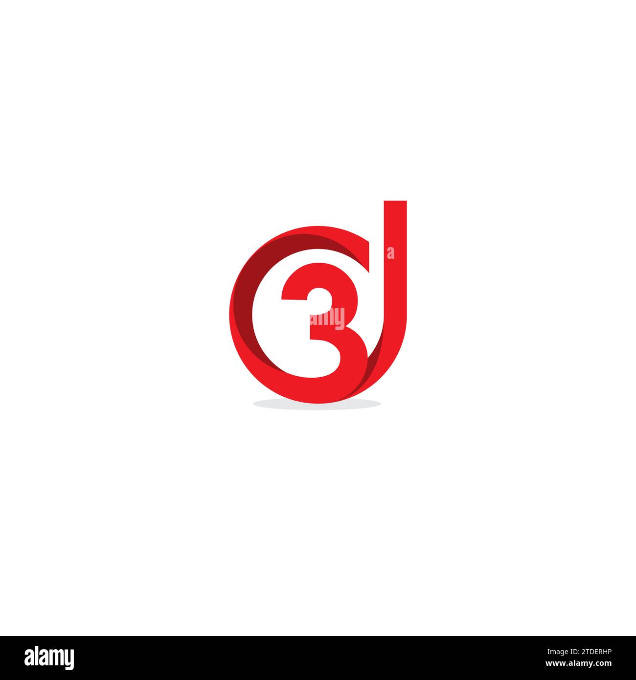 logo 3d di colore rosso. vettore icona 3d. Illustrazione Vettoriale