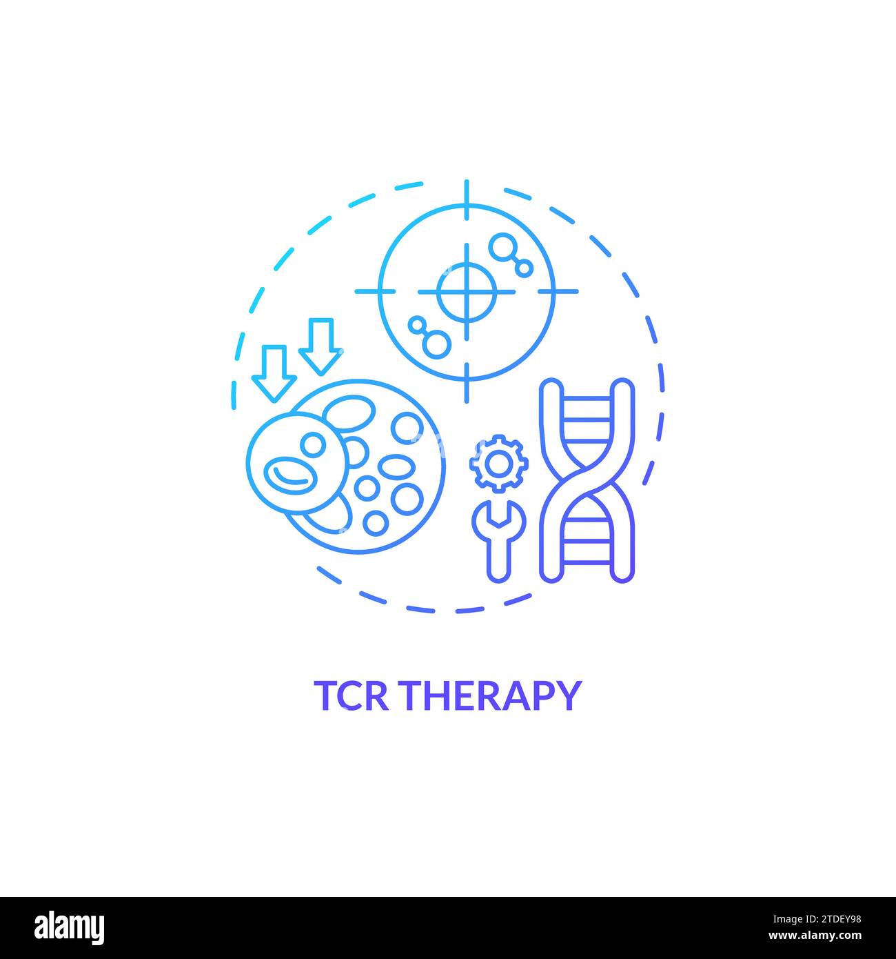 Concetto di icona terapia TCR a gradiente semplice a linea sottile Illustrazione Vettoriale