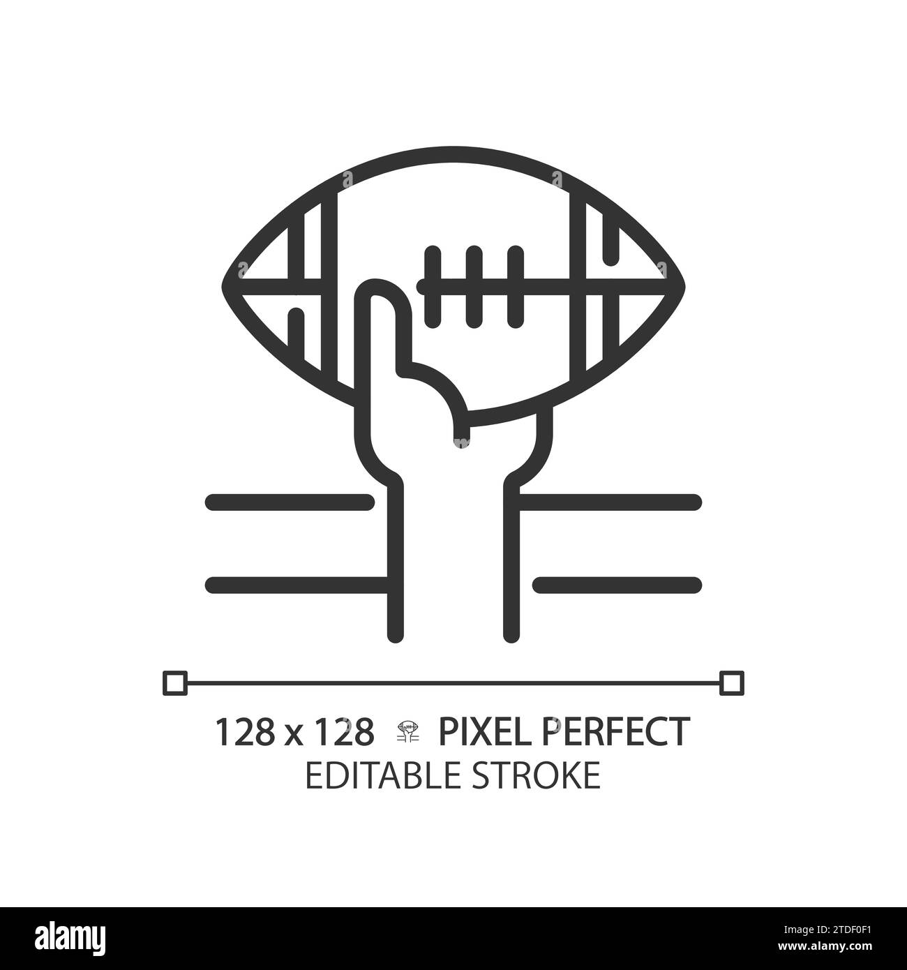 Icona lineare da touchdown Illustrazione Vettoriale