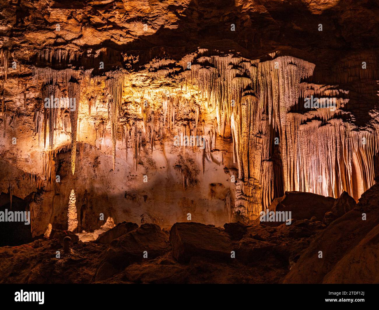 Immergiti nella grotta principale del Carlsbad Caverns National Park, sito patrimonio dell'umanità dell'UNESCO, situato nelle montagne Guadalupe, New Mexico Foto Stock