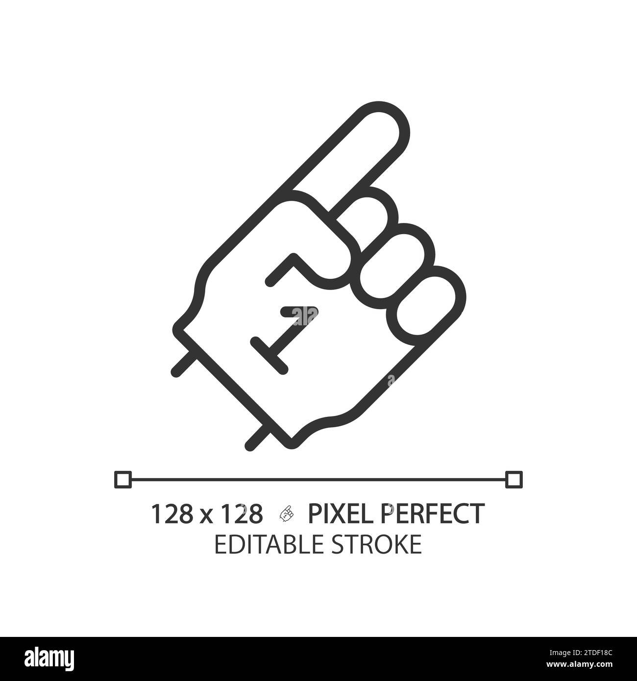 Icona lineare dito in schiuma Illustrazione Vettoriale