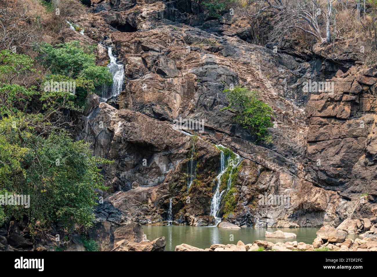 Dry Binga Waterfalls, Kwanza sul, Angola, Africa Foto Stock