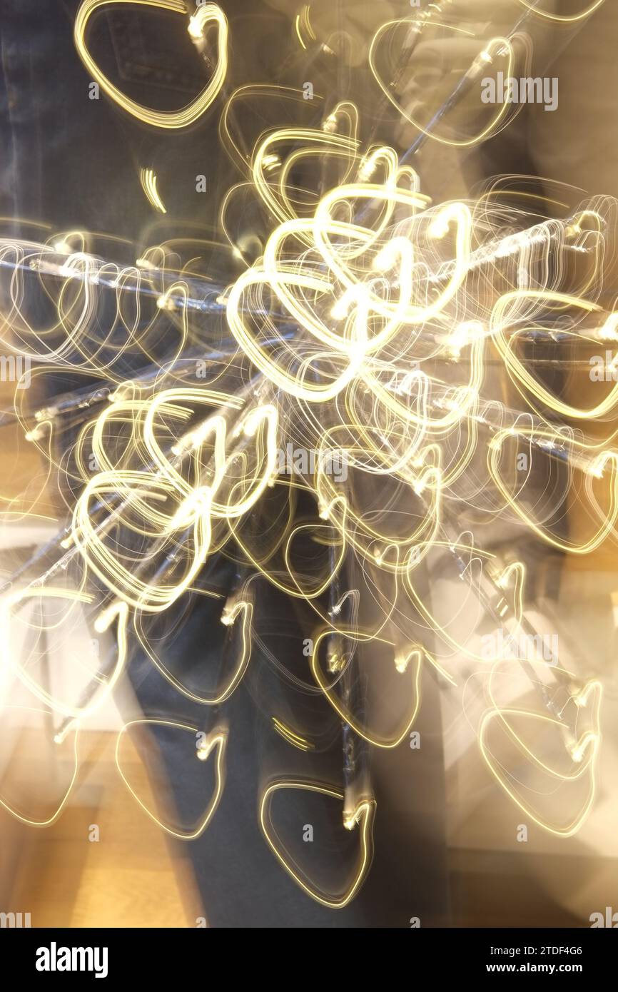 Luci bianche circolari Swirly Curly Foto Stock