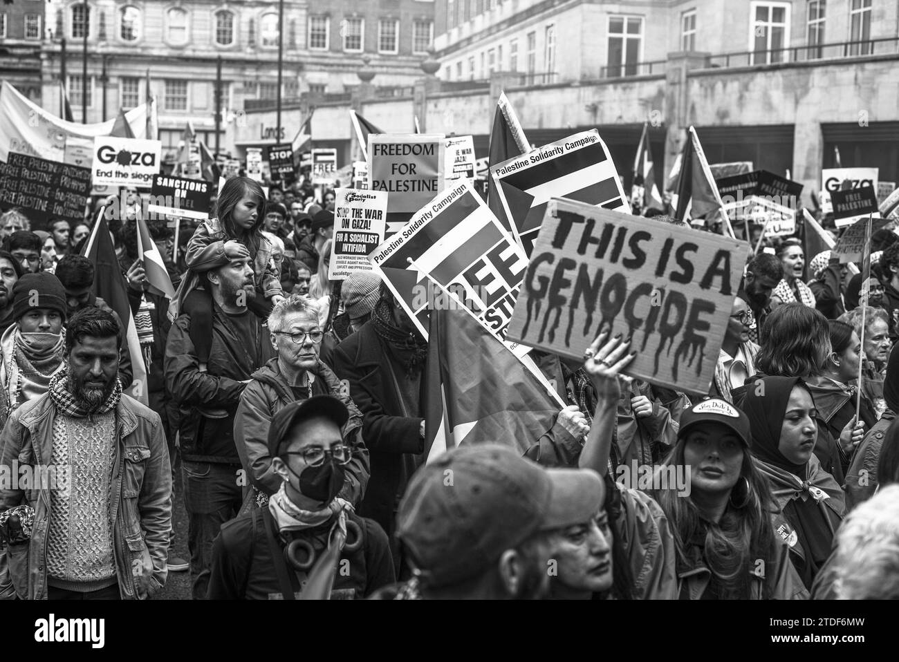 Dimostrazione pro-Palestina a Londra / Regno Unito Foto Stock