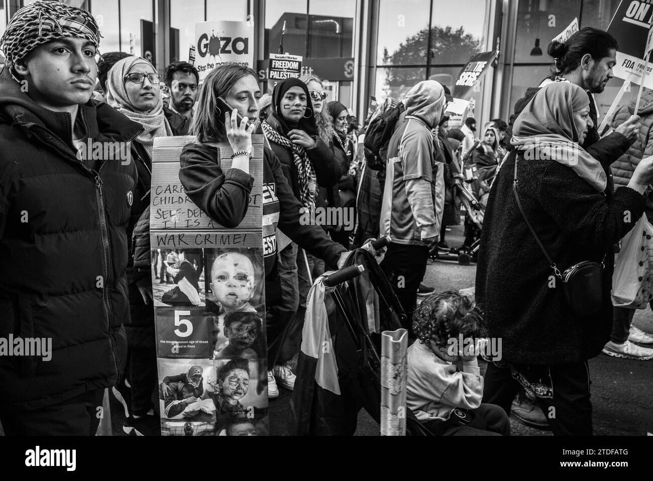 Dimostrazione pro-Palestina a Londra / Regno Unito Foto Stock