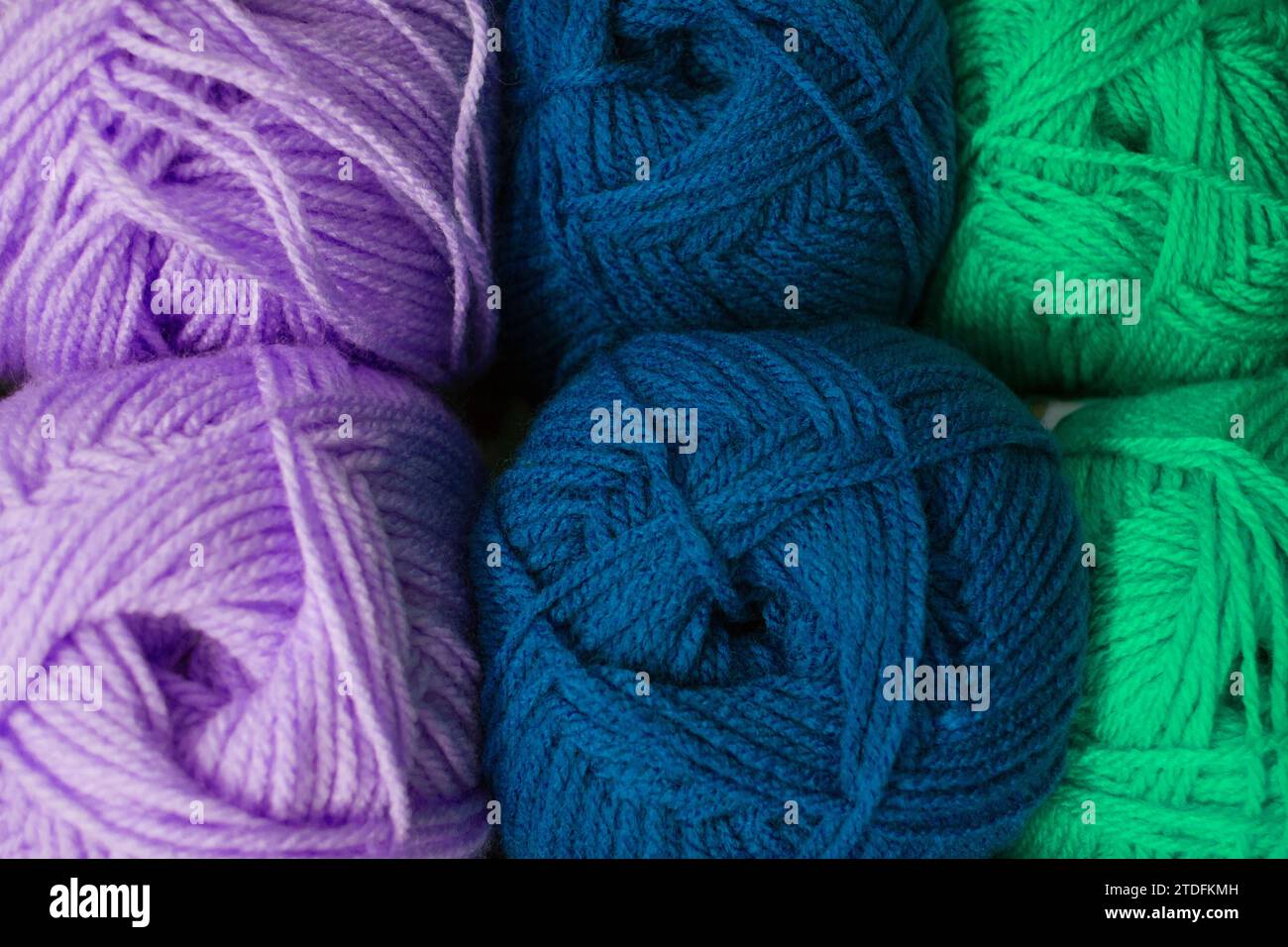 Palline di lana colorata Foto Stock