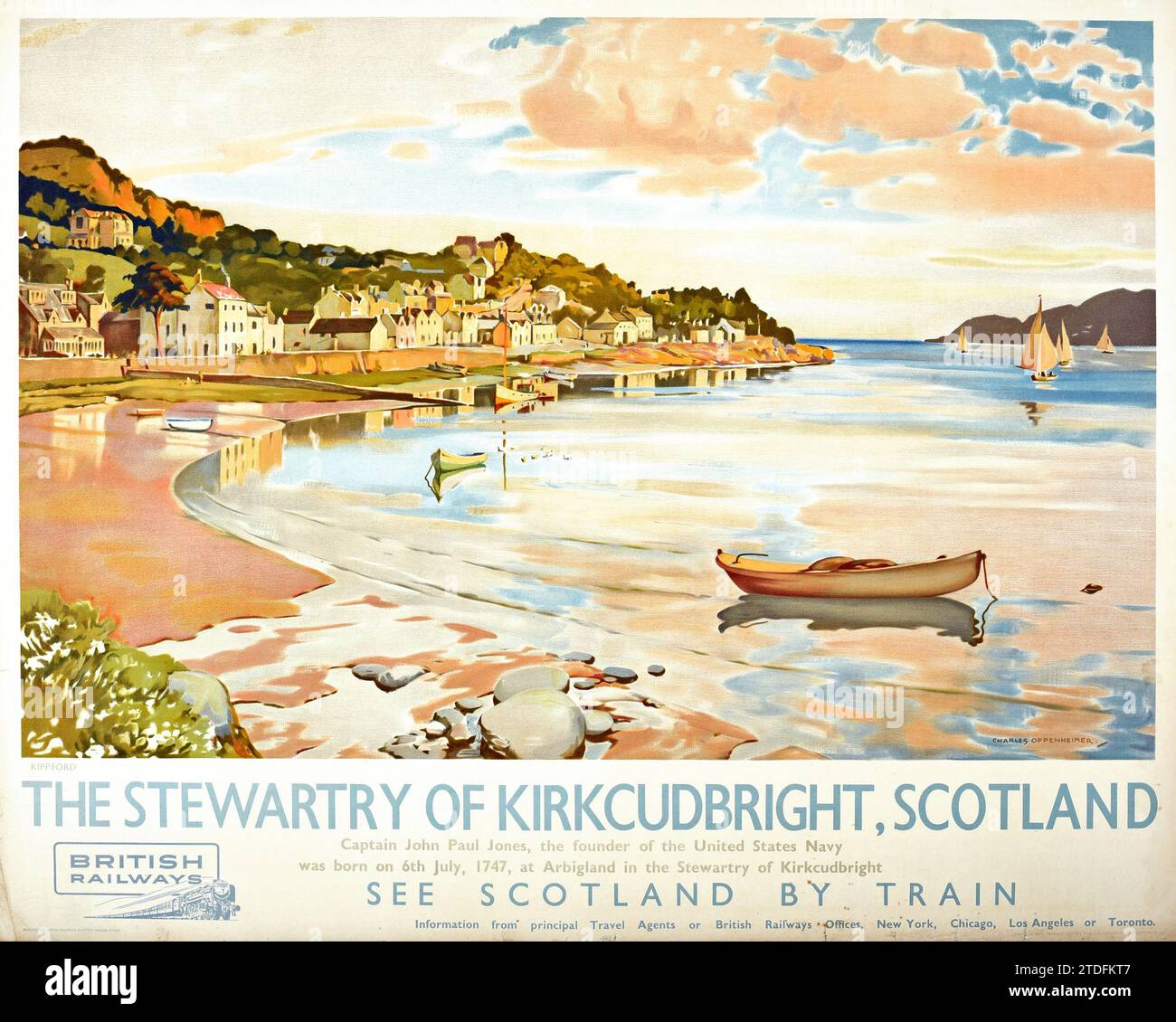 Poster di viaggio d'epoca Stewartry of Kirkcudbright - Scotland British Railways, anni '1940 Foto Stock