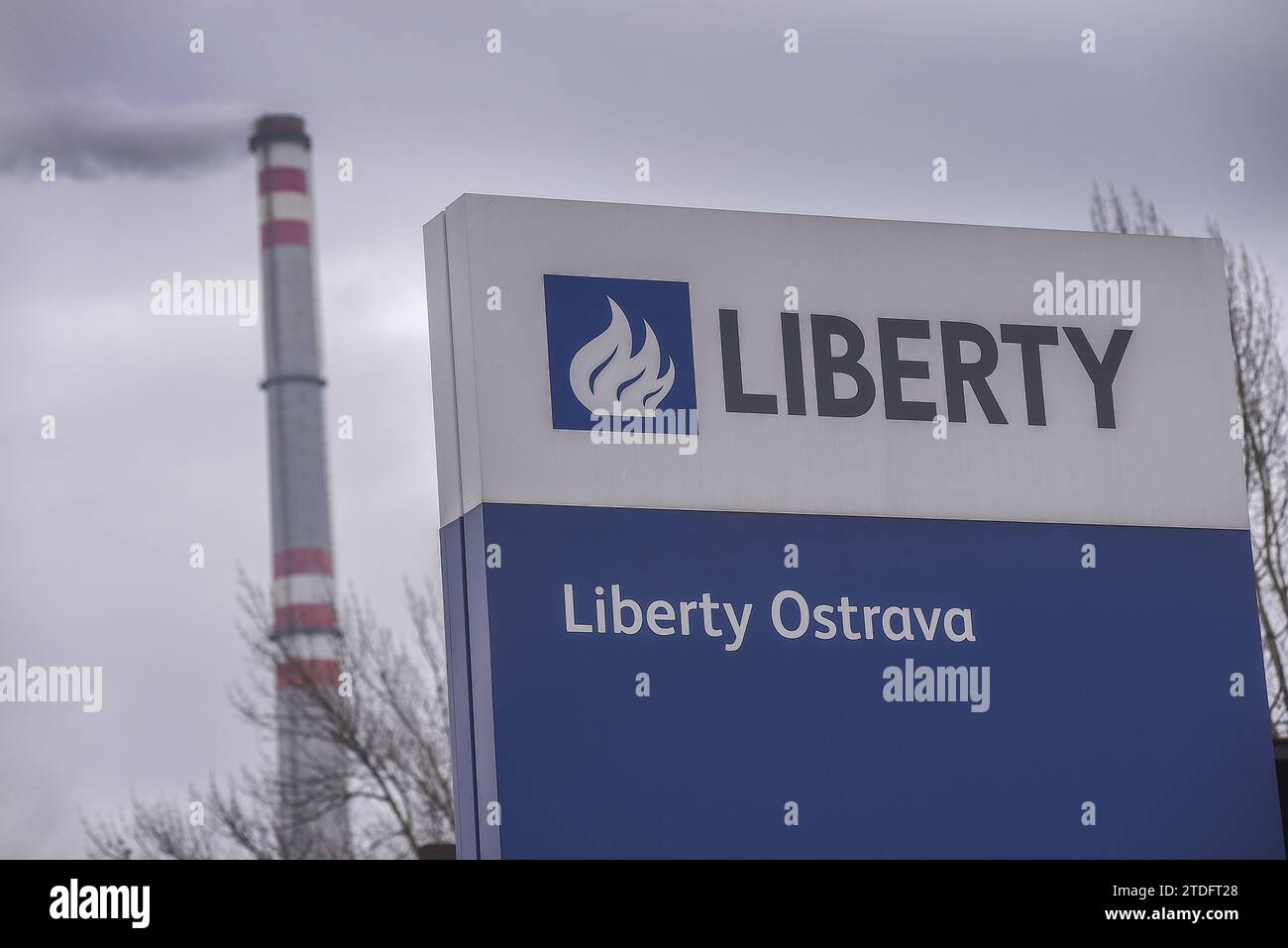 Steelmaker Liberty Ostrava a Ostrava, Repubblica Ceca, 15 dicembre 2023. Tameh Czech, che fornisce energia alle acciaierie Liberty Ostrava, ha fi Foto Stock