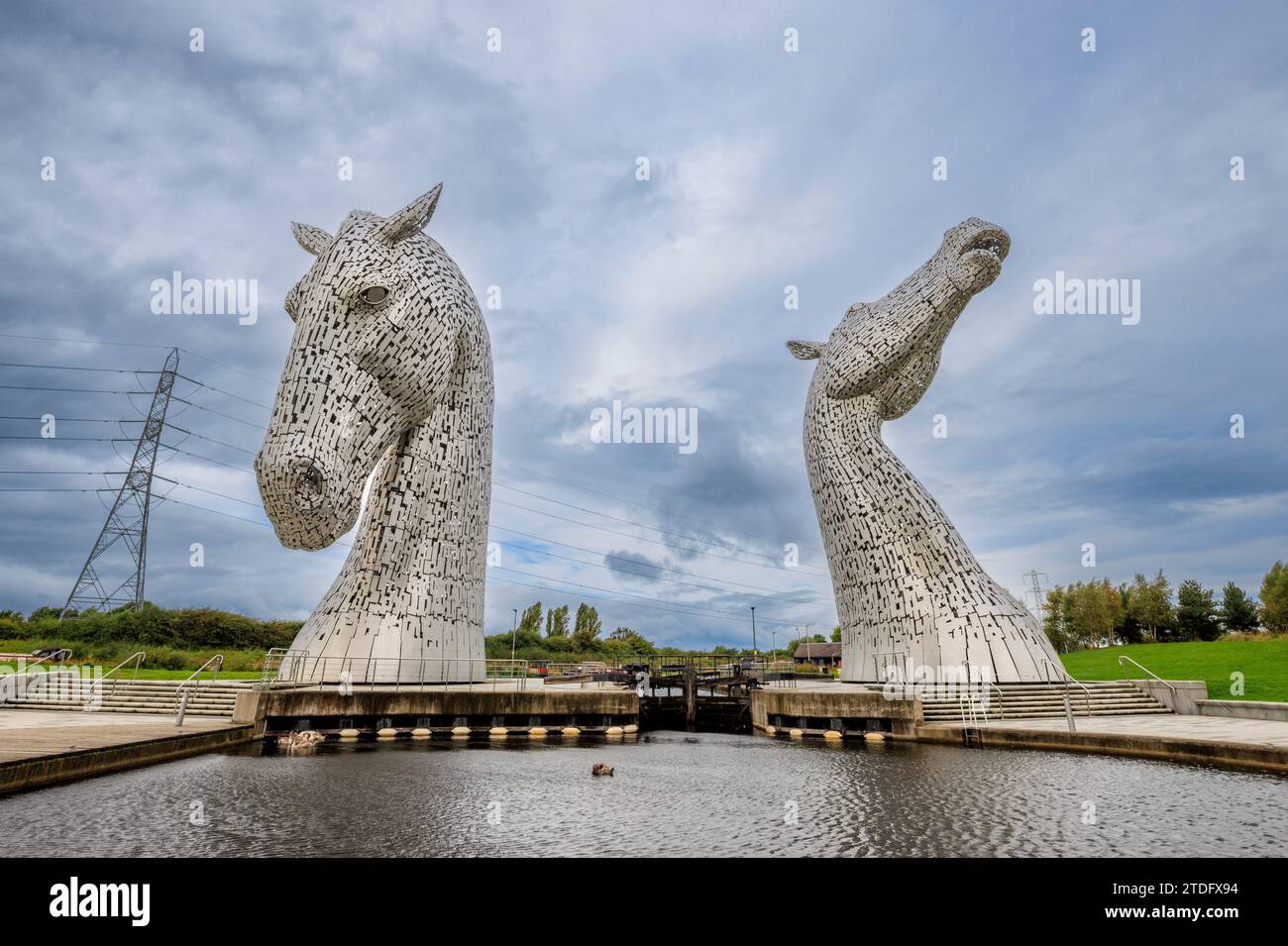 Le sculture Kelpies, Falkirk, Stirlingshire, Scozia Foto Stock