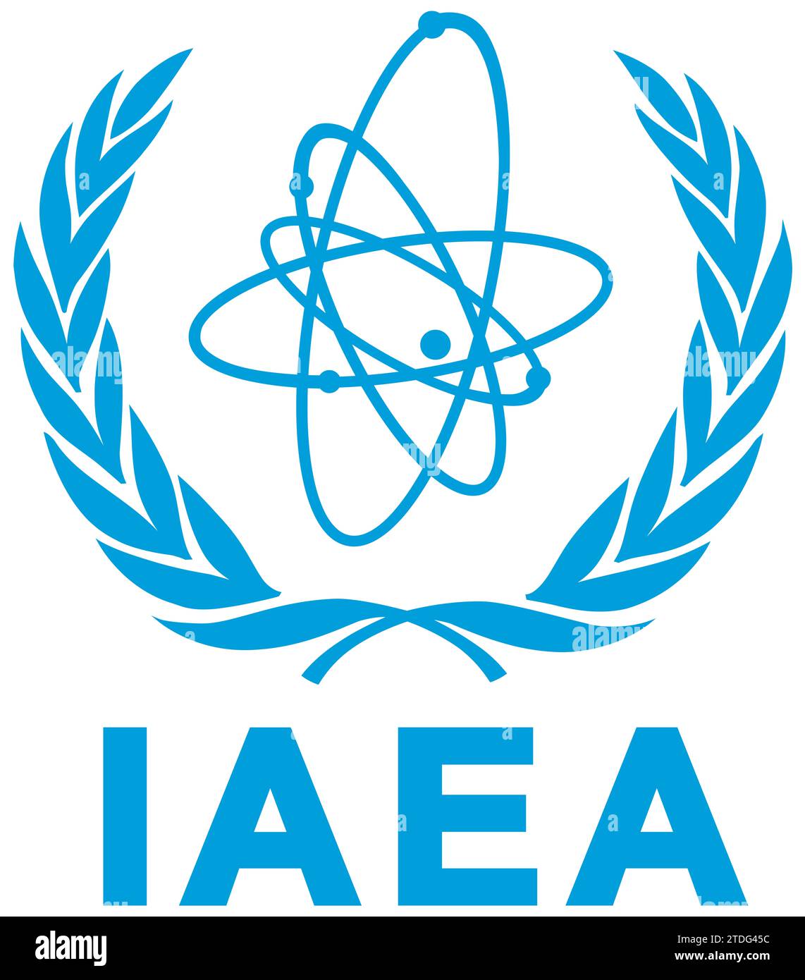 Emblema dell'Agenzia internazionale per l'energia atomica Foto Stock